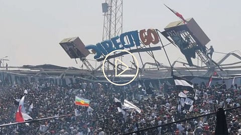 A section of Estadio Monumental in Chile has collapse