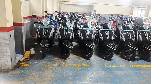 Two wheelers on sale in showrooms on the occasion of Diwali