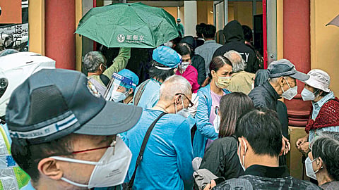 Crowd for Covid Test