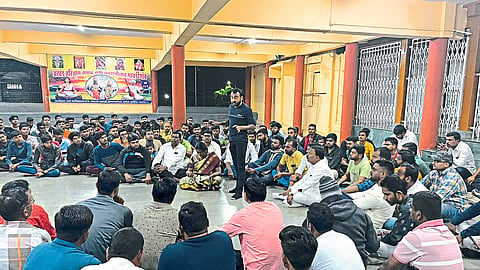 Villagers and youth present for the meeting