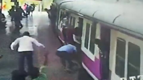 mumbai viral video rpf jawans save child and mother from going under train video goes viral hailed by users  