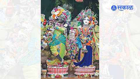 Beautiful decoration of idols at ISKCON temple on Gopashtami on Wednesday