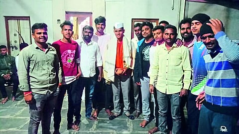 Jaideep Jadhav was felicitated by villagers and friends for becoming a commando at Waki Khurd 