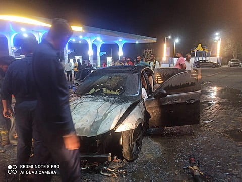 Burned BMW