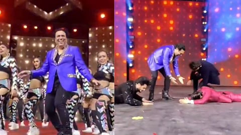 Ranveer Singh, Ayushmann Khurrana, manish paul FALL at Govinda's feet after dance at awards night