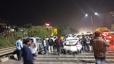 terrible accident near Navale bridge 47 vehicles collided with each other 50 to 60 people injured   