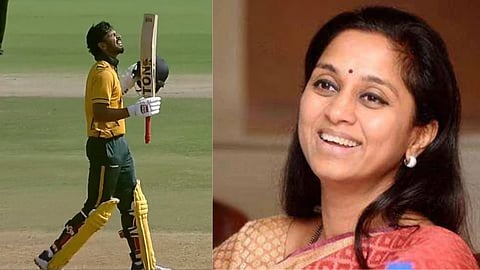 Supriya sule praises ruturaj gaikwad shares video of 7 sixes in an over  