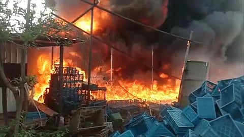 Massive fire at tomato carat godown