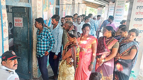Crowd for voting.