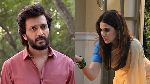 riteish deshmukh and genelia D'souza in marathi serial tujhech mi geet gaat ahe and sukh mhanje nakki kay asta on star pravah for ved movie promotion  