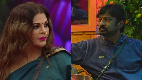 rakhi sawant kidding to kiran mane in bigg boss marathi 4