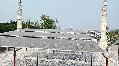 Solar power unit installed at Shahi Masjid.