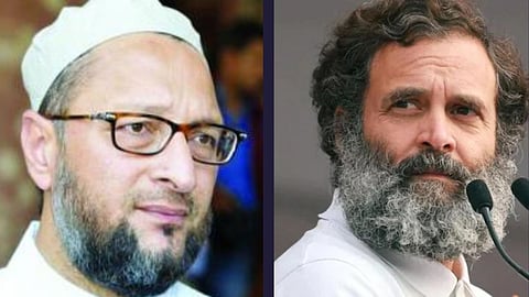 Rahul Gandhi and asaduddin owaisi 