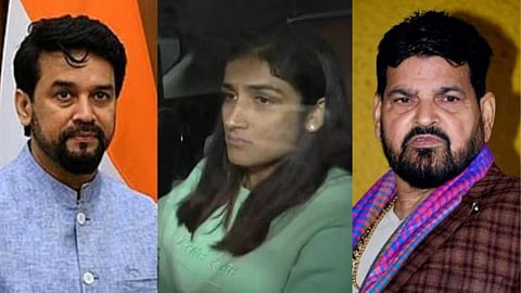 Wrestlers Protest Brij bhushan Sharan Singh Anurag Thakur
