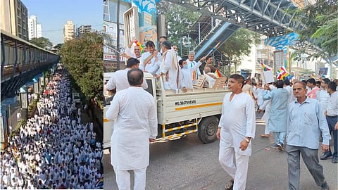 Grand march of Jain community in mumbai for shri Sammed Shikhar Tirtha tourist spot
