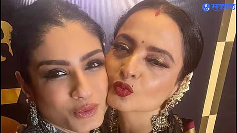 Raveena Tandon and Rekha