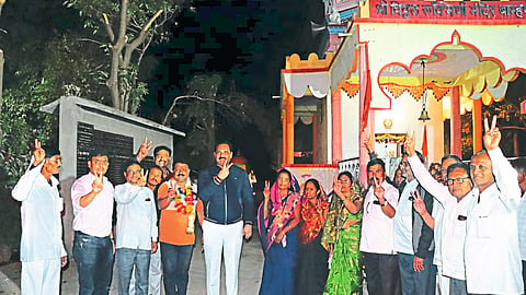 MLA Anil Patil, Congress taluka president Gokul Borse, Ganesh Bhamre and office bearers were present during the selection of newly appointed Sarpanch, Deputy Sarpanch.