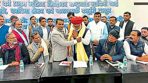 Chhagan Bhujbal, President of All India Mahatma Phule Samata Parishad, was felicitated at a function held at Constitution Club on Sunday.