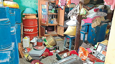Thieves broke the cupboard in a closed house and threw away the material.
