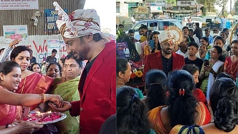 Bigg Boss Marathi 4 fame Kiran mane grand welcome in satara