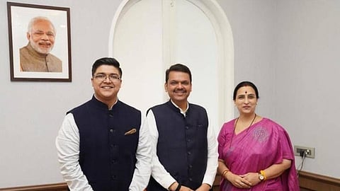 Chitra Wagh, Devendra Fadnavis and Aaditya Wagh