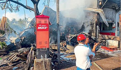Dumping ground fire in Alibaug Congested breathing issue due to smoke raigad