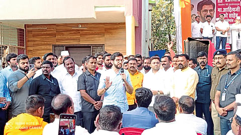 Yuva Sena chief Aditya Thackeray while interacting with citizens during Shivsamwad Yatra on Tuesday.