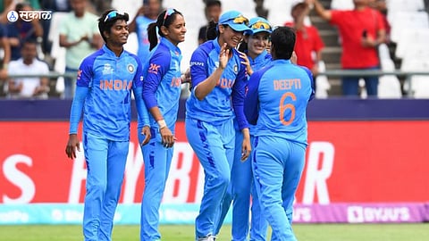 IND vs WI India beat West Indies 6 wkts India second win Women T20 World Cup 2023 Deepti Sharma record  Harmanpreet Kaur cricket news in marathi  