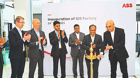 Sanjeev Sharma, Managing Director, ABB, while inaugurating ABB India's gas insulated switchgear project here.