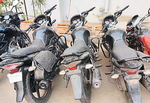 Three bikes seized by the police.