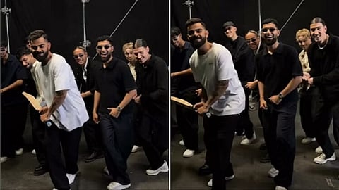 ind vs aus odi series virat kohli-dances-with-norway-dance-crew-quick-style-in-mumbai 