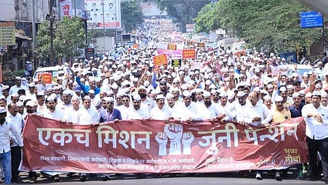 Agitation by teachers non-teaching staff to implement old pension scheme politics