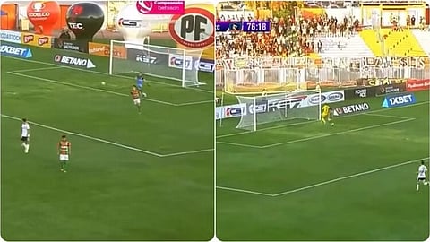 Goalkeeper Leandro Requena scores from goal kick in Chilean football league world record 101-meter goal in marathi news kgm00 