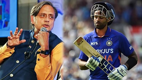 shashi tharoor comments on suryakumar yadav poor form and question exclusion of sanju samson from the team india cricket news in marathi  