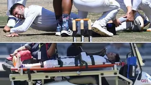 keshav-maharaj-injured-celebrating-wicket south-africa-vs-west-indies-test  