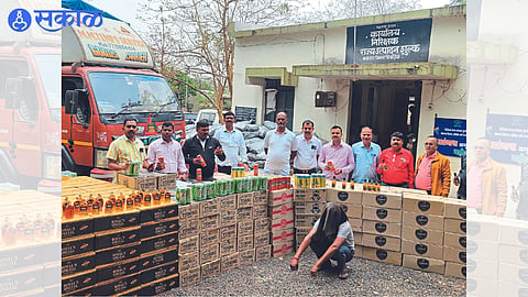The truck and its illegal foreign liquor stock were seized after setting a trap. Information team of State Excise Department along with suspected motorist.