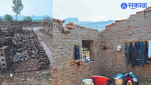 Damage to Balu Sable's house, Sludge in the brick kiln in the area