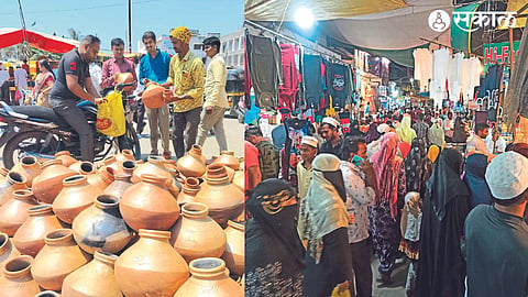 Citizens' shopping for ghagar on the eve of Akshaya Tritiya & Meena bazaar filled with Ramadan
