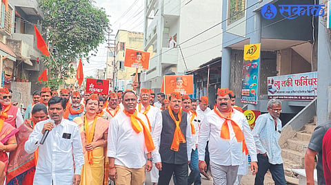 Member of Parliament participating in the Savarkar Gaurav Yatra organized by BJP and Shiv Sena. Subhash Bhamre
