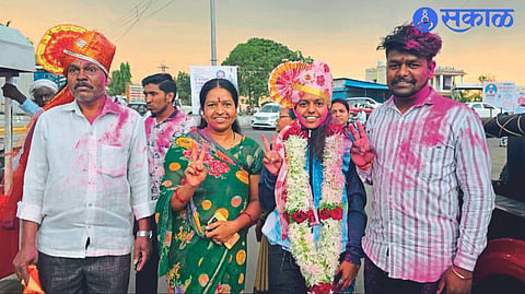 Newly elected Police Kalyani with her family
