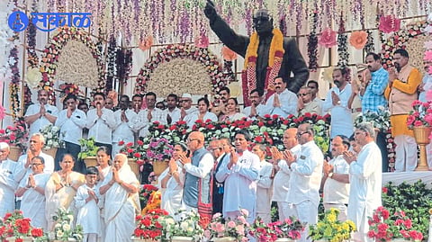Bharat Ratna Dr. MLA Anil Patil saluting the statue of Babasaheb Ambedkar
