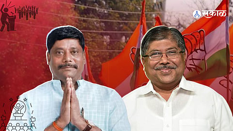 Ravindra Dhangekar and chandrakant patil new song Champabai Dhangekarla Jiva Thoda Lav pune kasba election