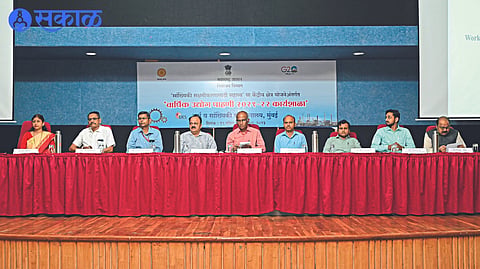 Mohan Wagh, Joint Director of Agriculture while guiding in pre-kharif planning workshop. 
