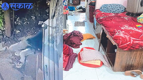 A thief who enters by bending the shutters of the medical and  Materials thrown away by thieves in a locked house in Osmania Park.
