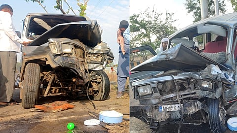 Three people killed in a horrific accident at Shegaon in Buldhana  