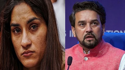 Wrestlers Protest Vinesh Phogat Anurag Thakur