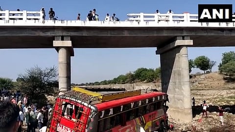 15 people dead and 25 injured after a bus falls from a bridge in Khargone  Madhya Pradesh  