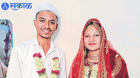Newly married couple.
