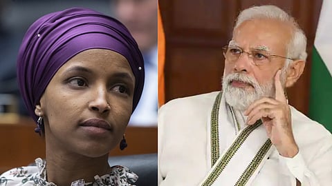 US congress woman ilhan omar boycot pm modi address Criticize PM Modi government marathi news  
