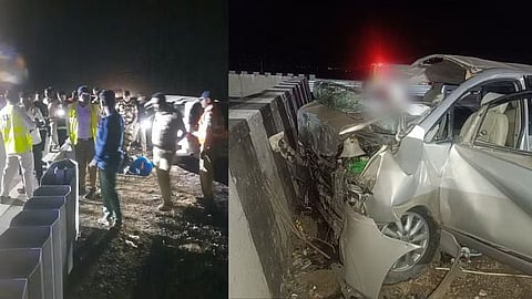 four died in accident on samruddhi mahamarg near nashik 4 injured  